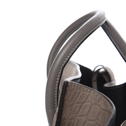 Celine Crocodile Embossed Nubuck Medium Phantom Luggage Grey 11 of 12
