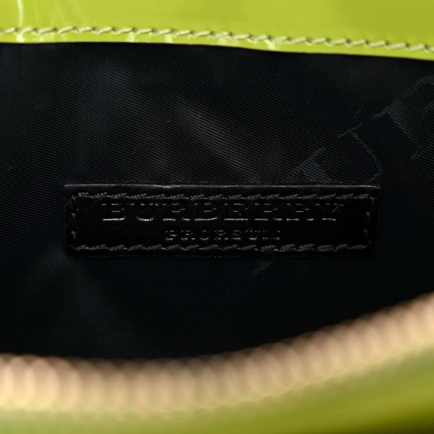 Burberry Patent Bridle Calfskin Parmoor Clutch Bag Lemon Green 6 of 12