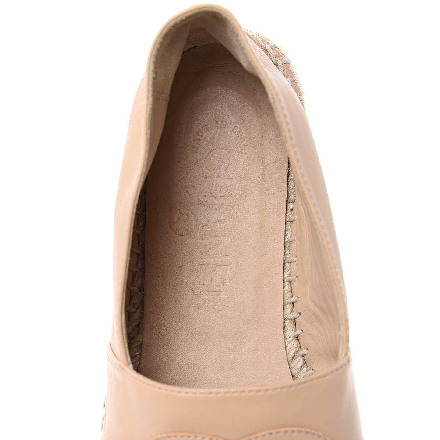 Lambskin CC Espadrilles 36 Beige Black
