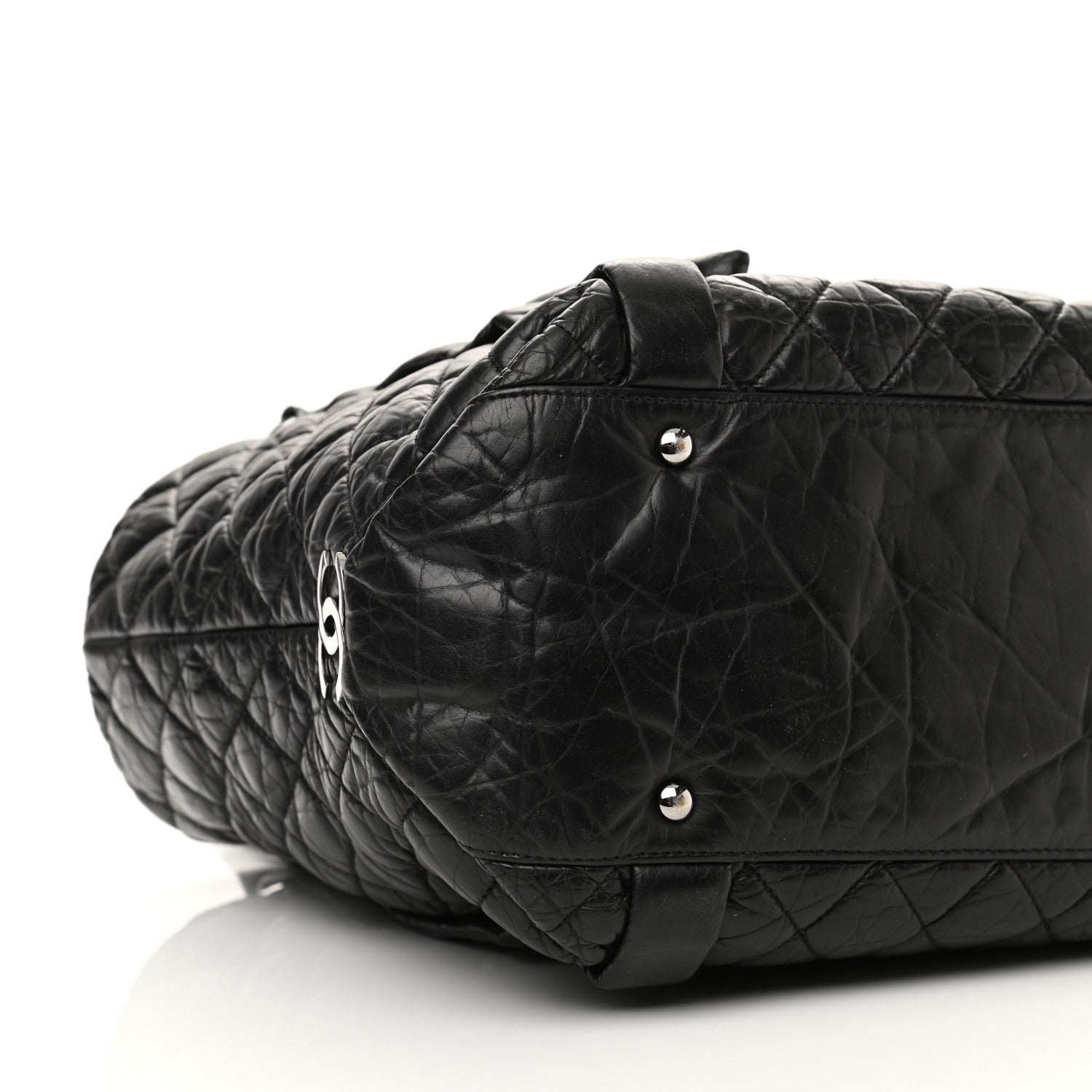 Chanel Distressed Lambskin Vintage Ligne Lady Braid Tote Black 8 of 9