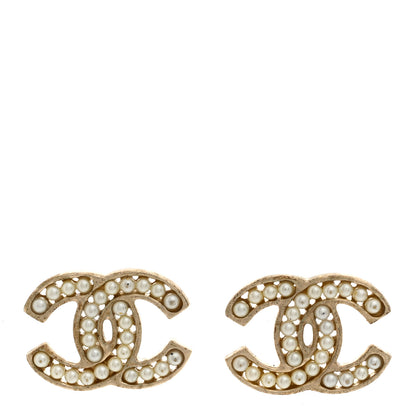 Chanel Pearl CC Earrings Light Gold 1 of 4