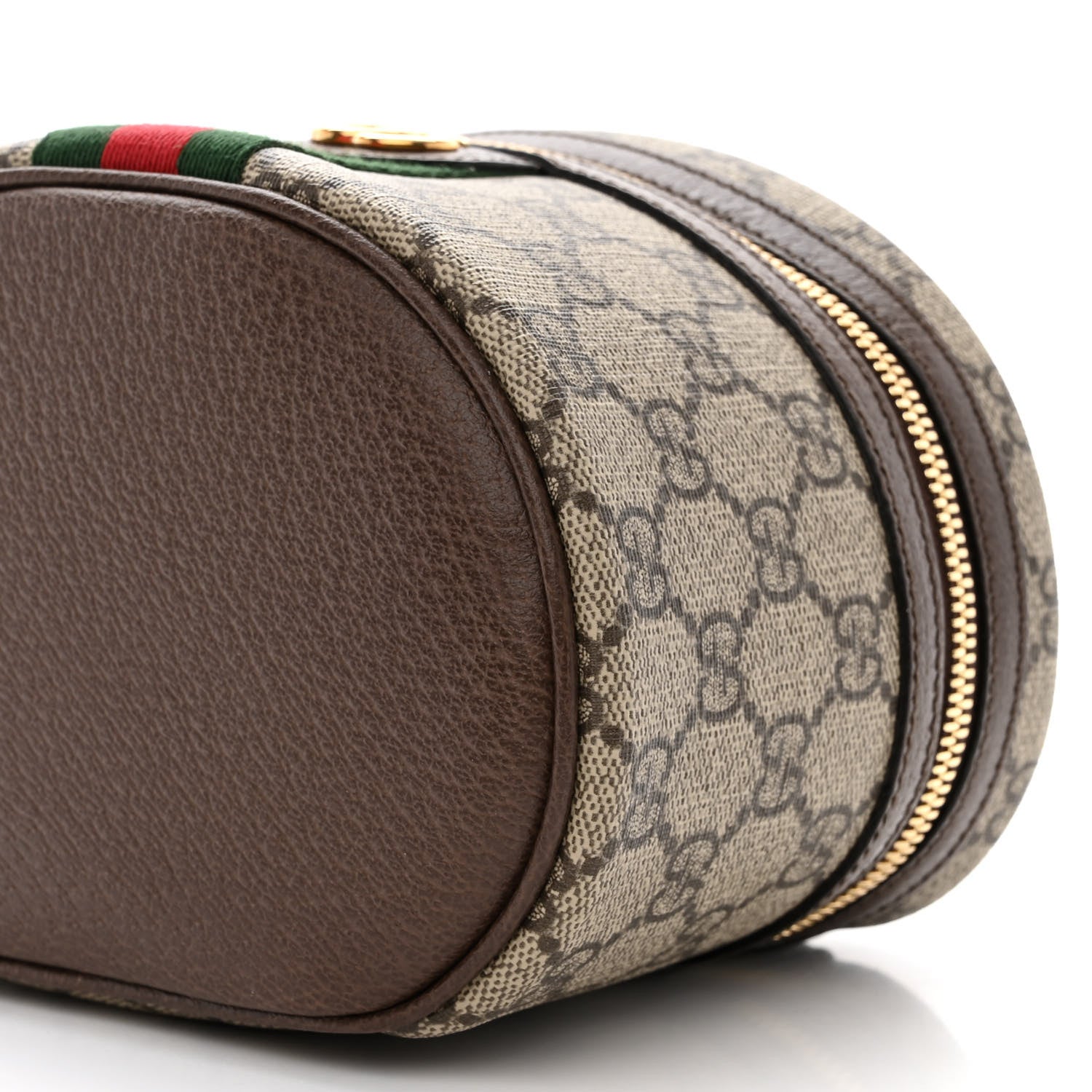 Gucci GG Supreme Monogram Textured Calfskin Web Ophidia Vanity Cosmetic Case Beige Ebony New Acero 10 of 11