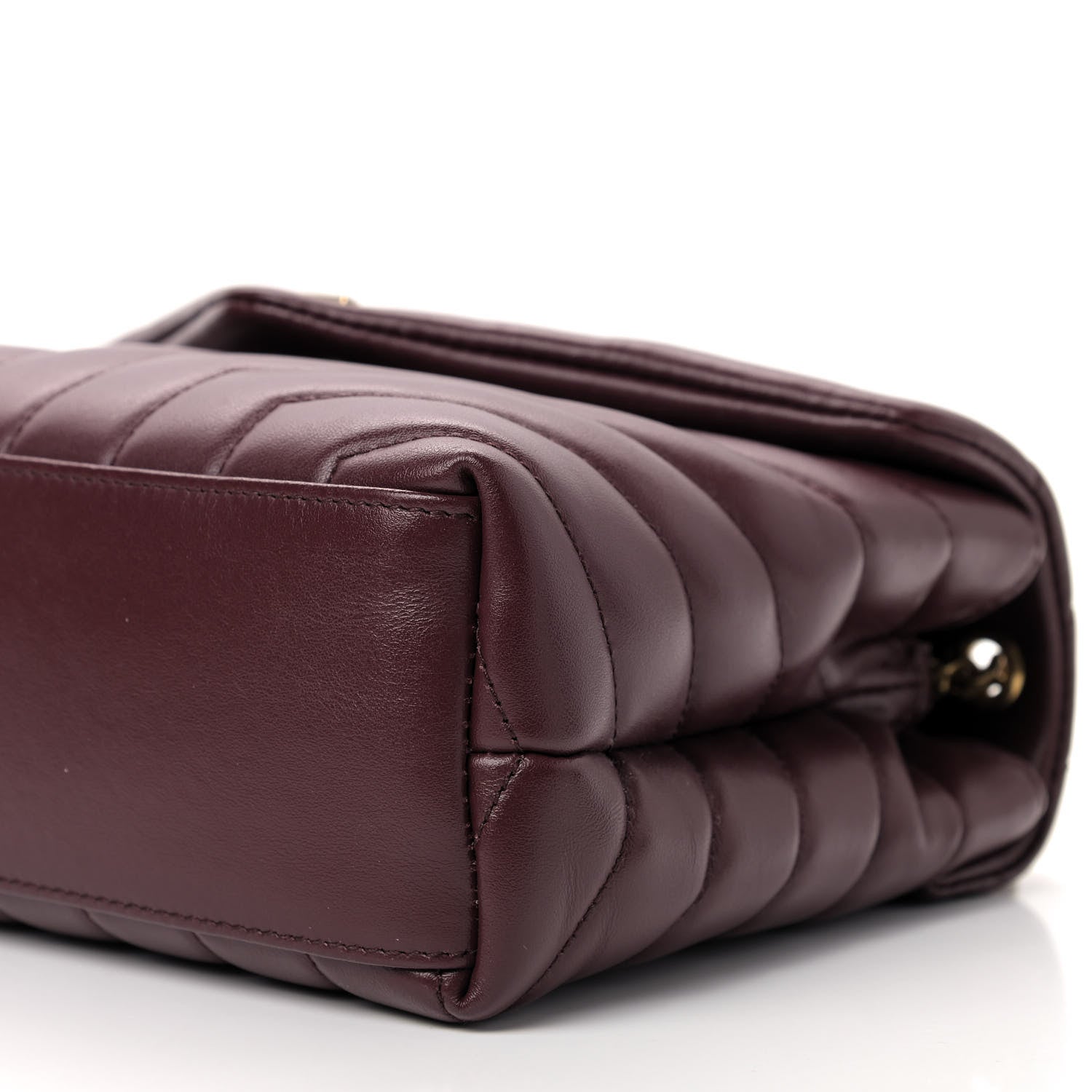 Saint Laurent Calfskin Y Quilted Monogram Small Loulou Chain Satchel Dark Legion Red 7 of 10