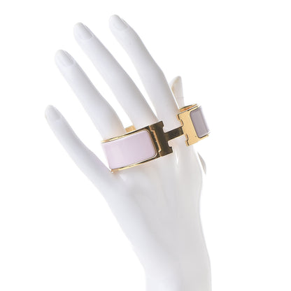 Hermes Enamel Wide Clic Clac H Bracelet PM Rose Poudre 2 of 6
