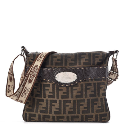 Fendi Zucca Cuoio Romano Selleria Messenger Tobacco Moro 1 of 6