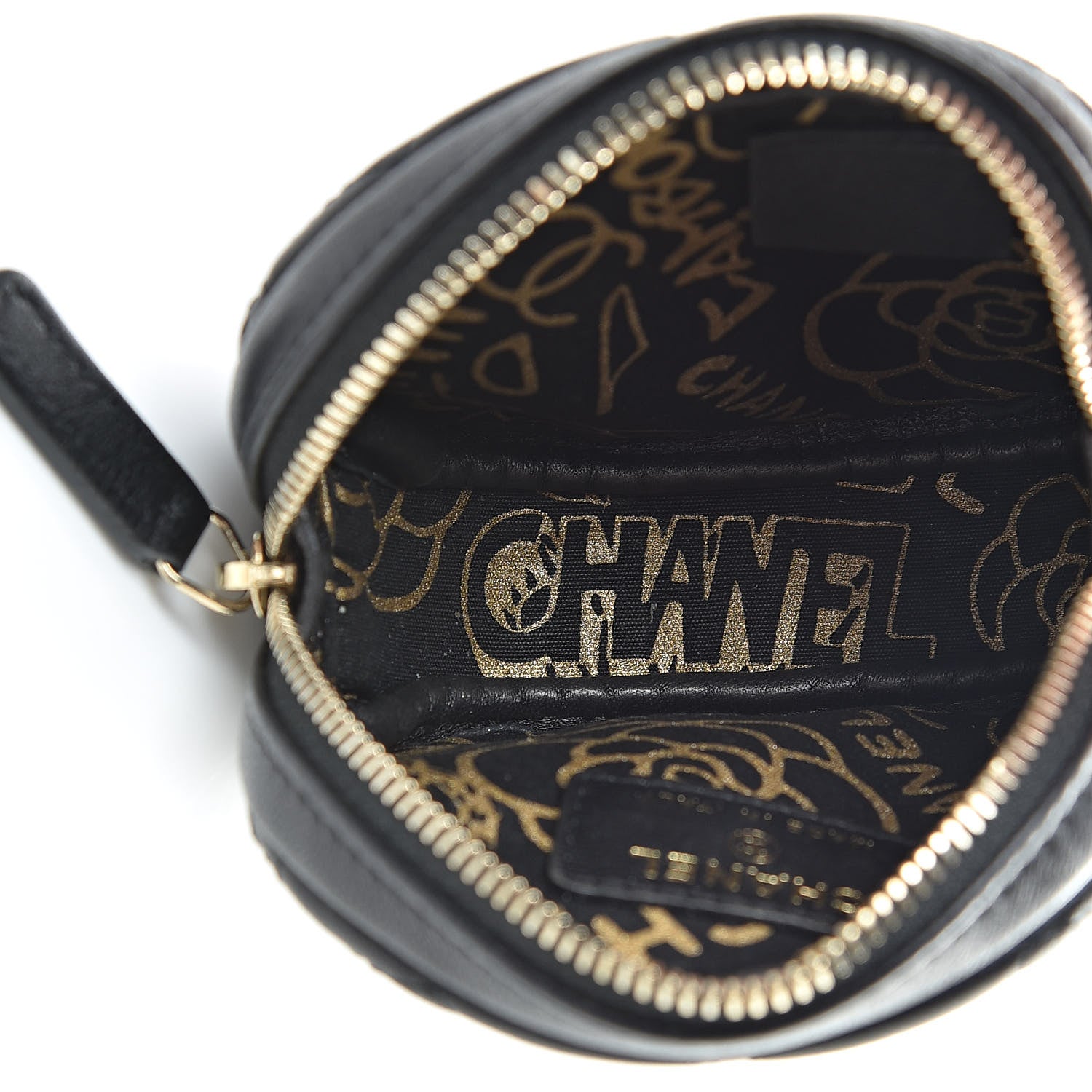 Chanel Lambskin Quilted Zip Around Classic Coin Purse Black 5 of 8