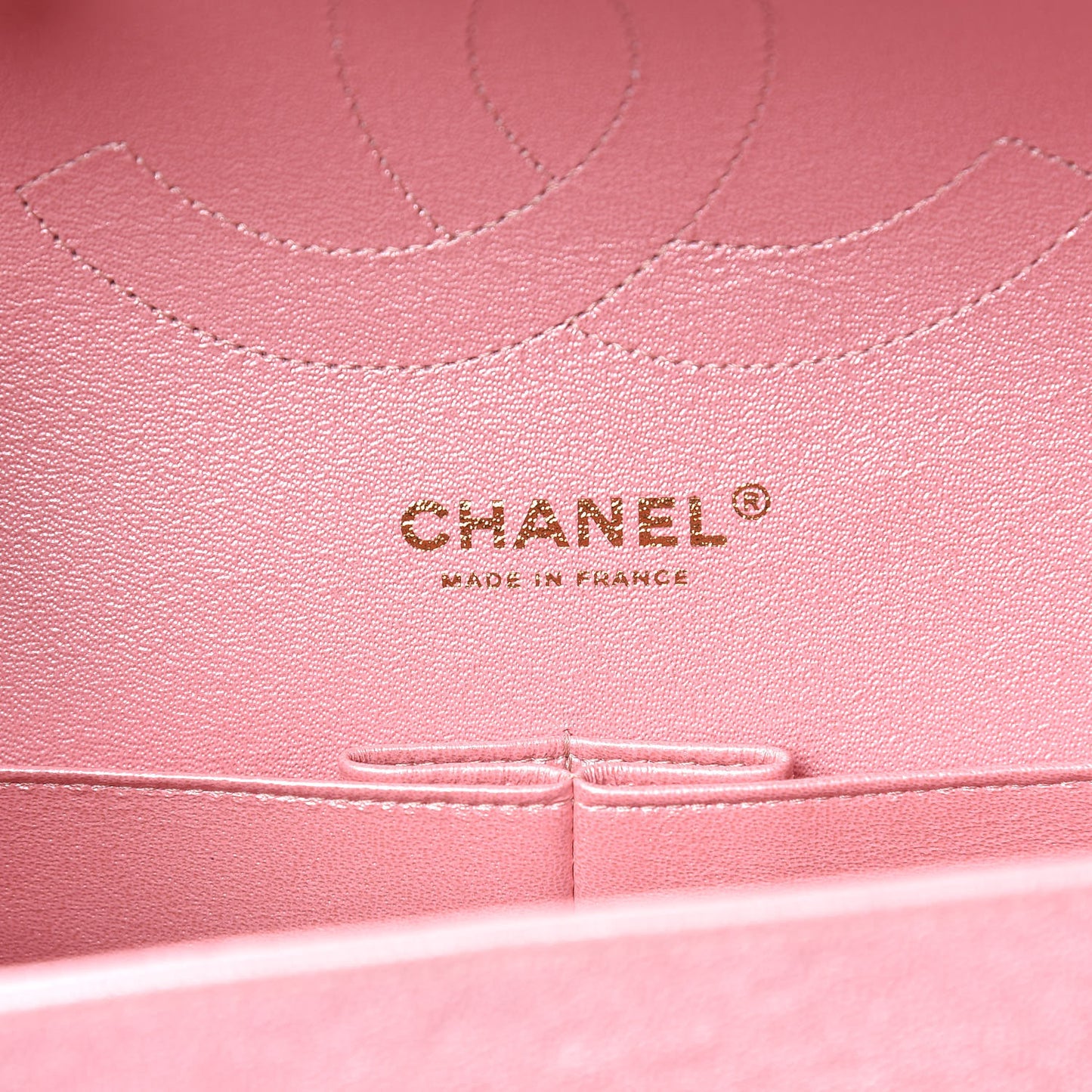 Iridescent Caviar Quilted Jumbo Double Flap Pink