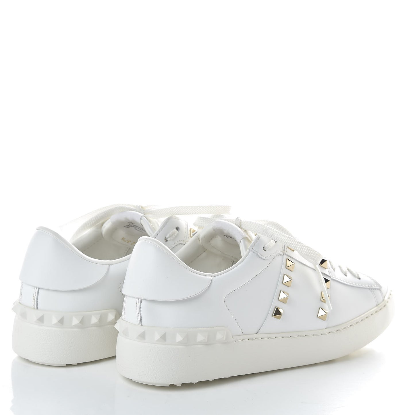 Calfskin Rockstud Untitled Open Sneakers 37.5 White