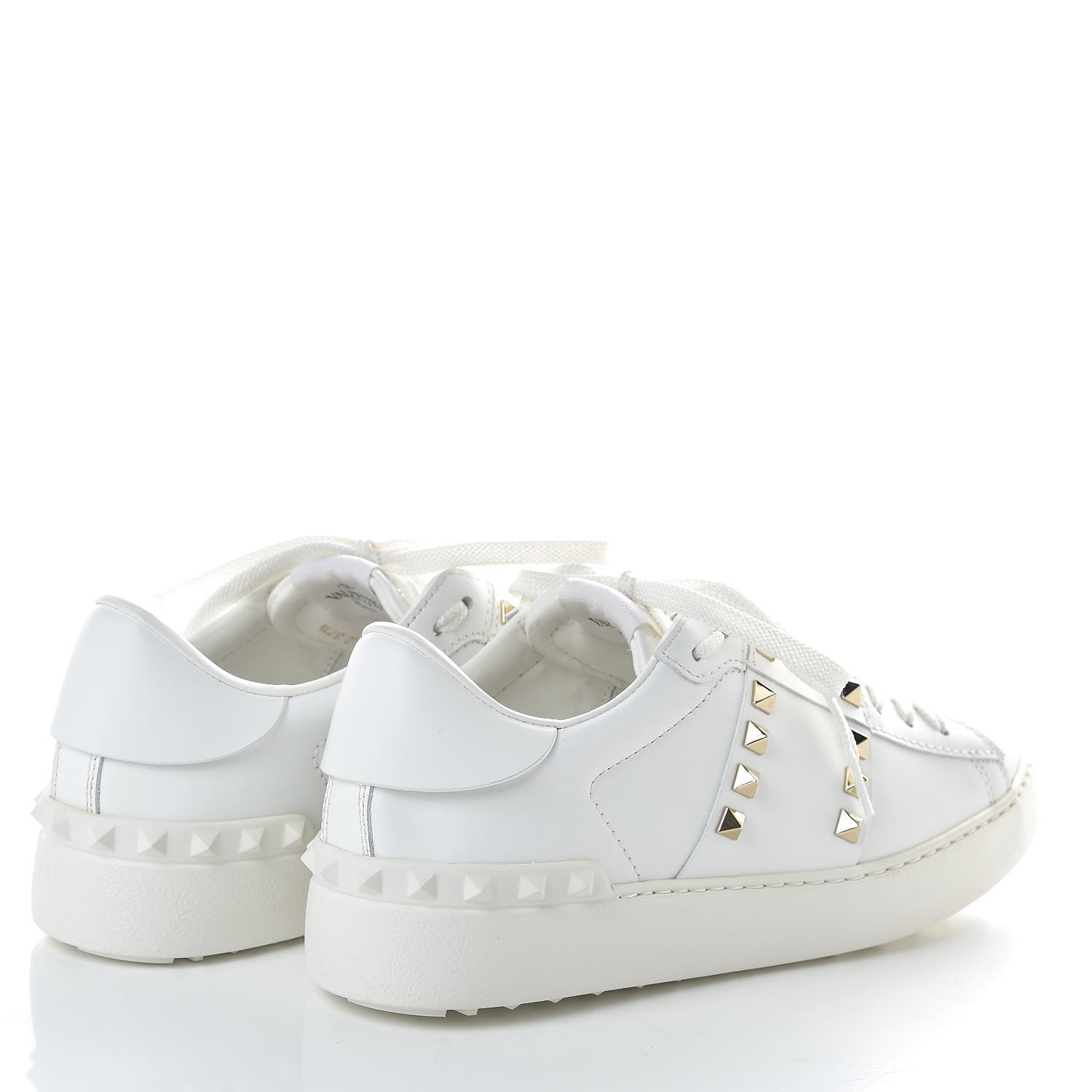 Valentino Garavani Calfskin Rockstud Untitled Open Sneakers 37.5 White 4 of 9