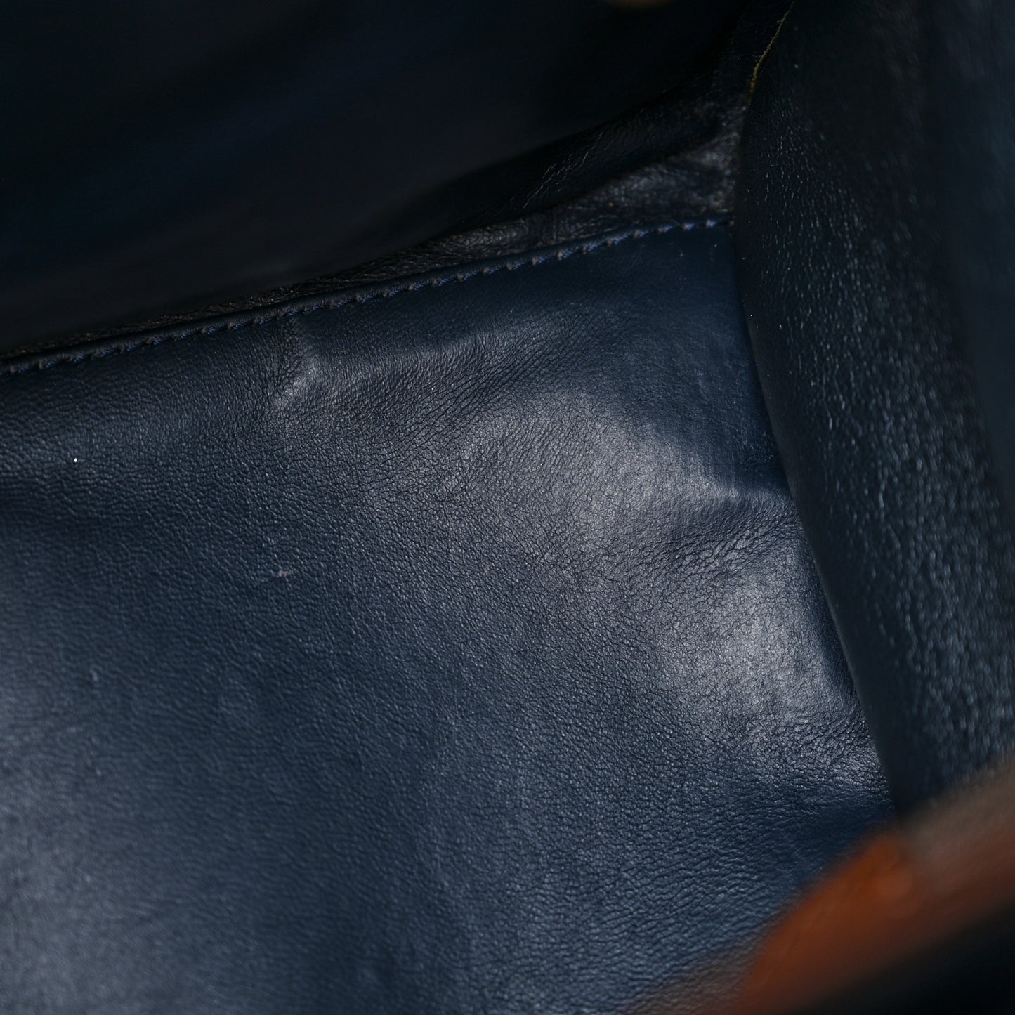 Smooth Calfskin Mini Bi-Color Luggage Navy