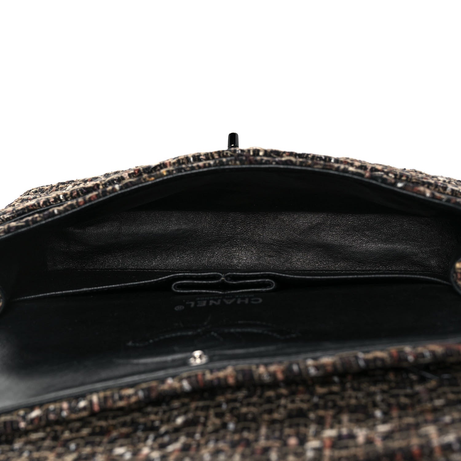 Chanel Tweed Quilted Medium Double Flap Brown 5 of 10