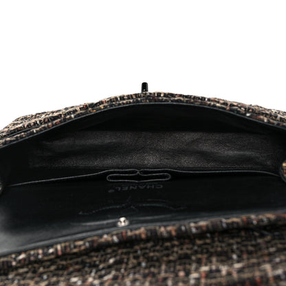 Chanel Tweed Quilted Medium Double Flap Brown 5 of 10