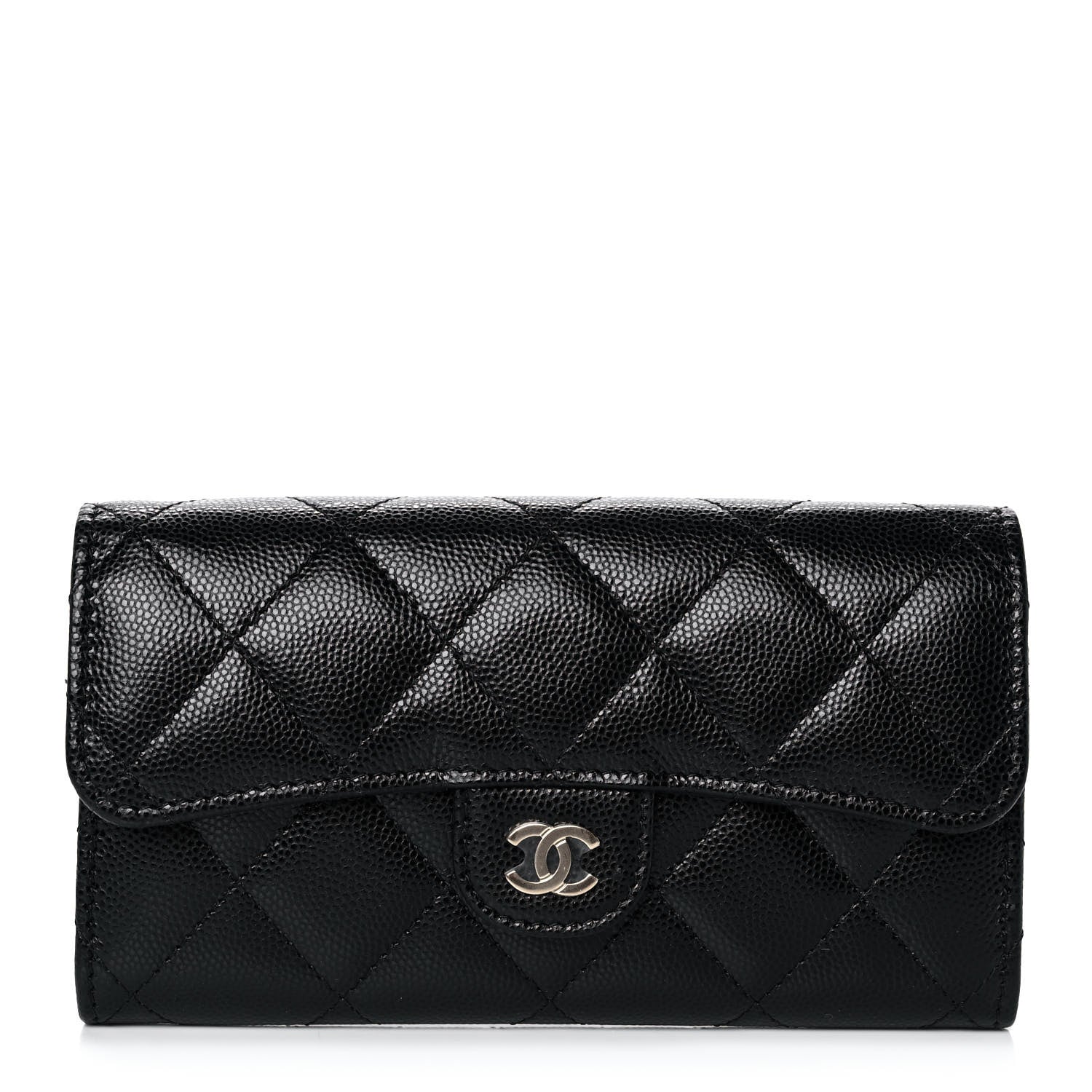 Chanel Caviar Quilted Medium Gusset Flap Wallet Black 1 of 11