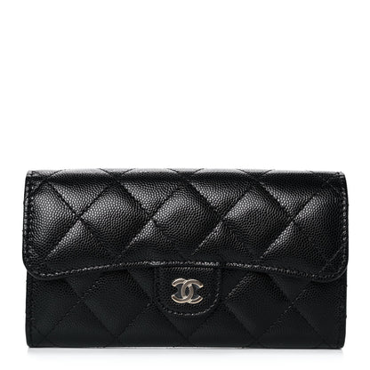 Chanel Caviar Quilted Medium Gusset Flap Wallet Black 1 of 11