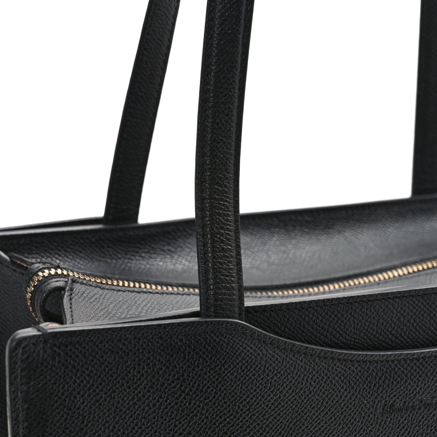 Salvatore Ferragamo Grainy Calfskin Gemini Tote Black Bonbon 13 of 13