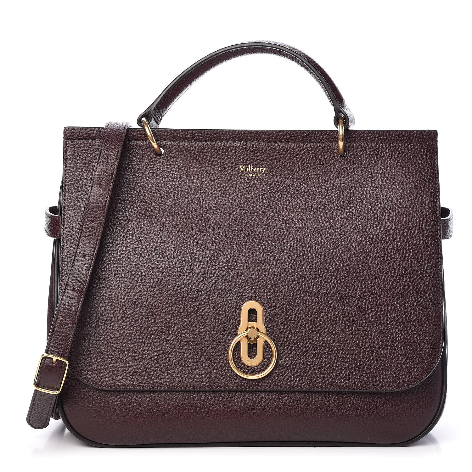 Mulberry Natural Grain Leather Amberley Satchel Oxblood 1 of 9
