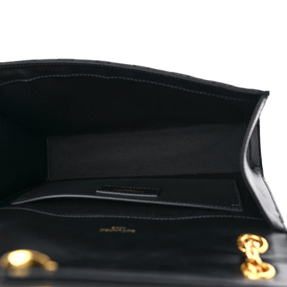 Saint Laurent Grain De Poudre Textured Mixed Matelasse Triquilt Medium Monogram Satchel Black 5 of 11