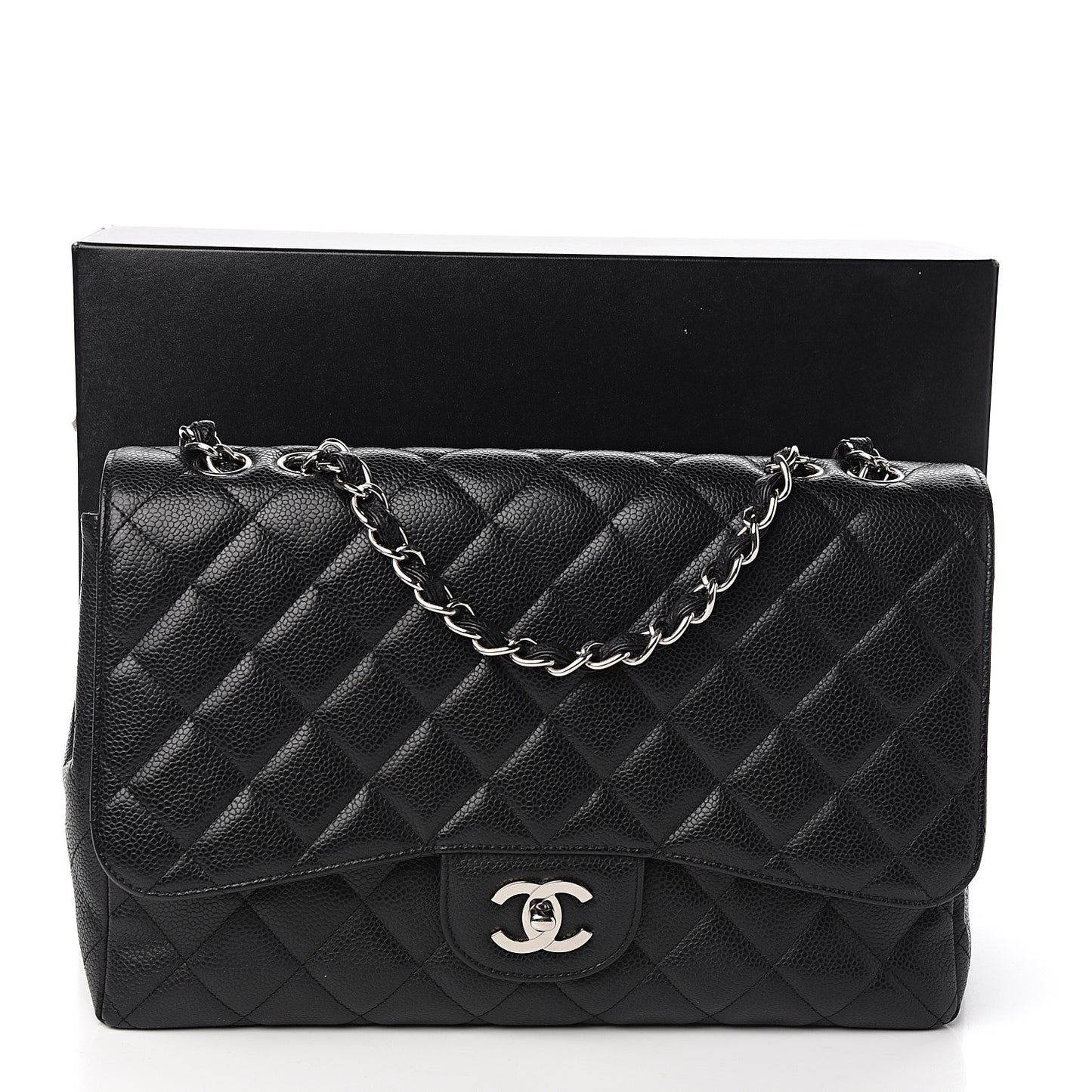 Caviar Quilted Jumbo Single Flap Black