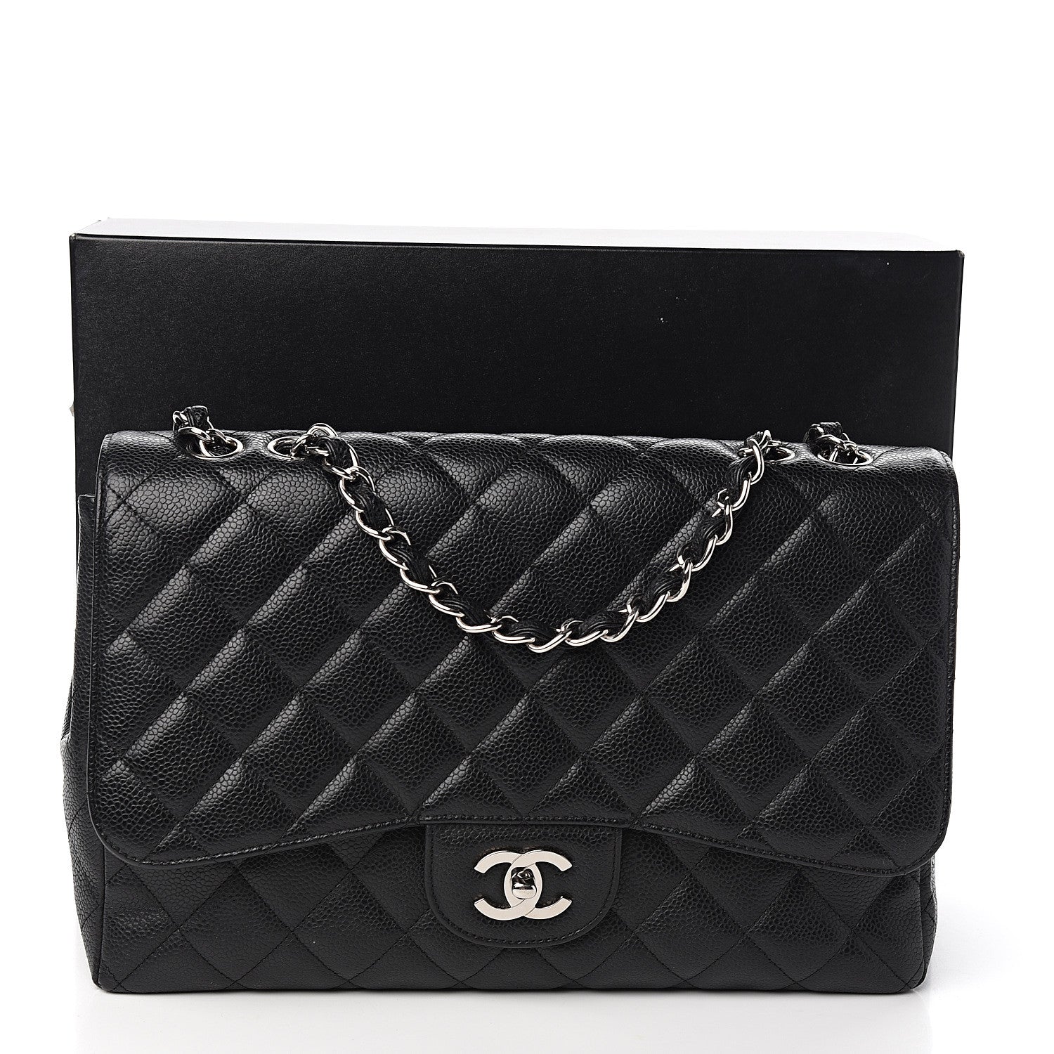 Chanel Caviar Quilted Jumbo Single Flap Black 14 of 14
