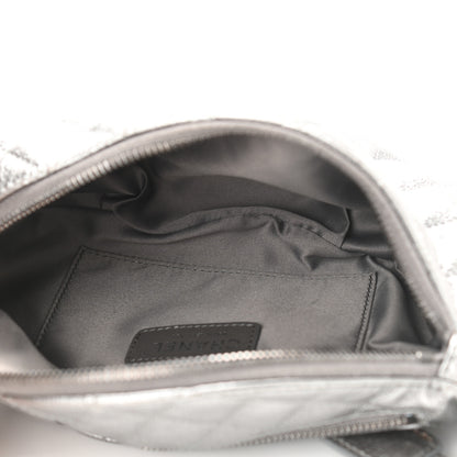 Chanel Metallic Calfskin Quilted Banane Waist Bag Fanny Pack Dark Silver 5 of 10