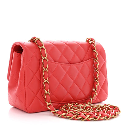 Chanel Lambskin Quilted Mini Rectangular Flap Red 3 of 10