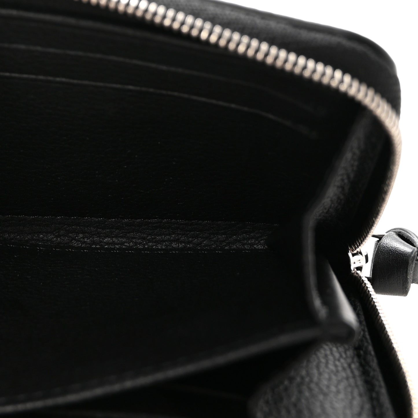 Calfskin Lockme Zippy Coin Purse Black