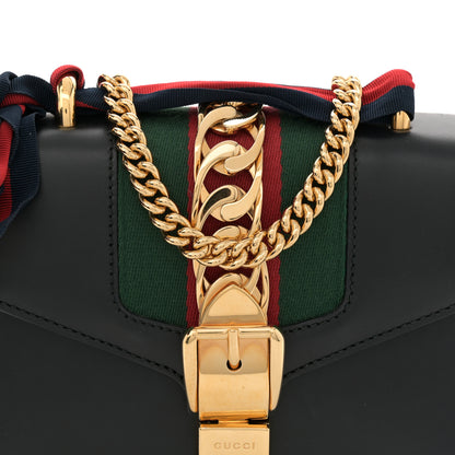 Gucci Calfskin Mini Sylvie Chain Shoulder Bag Black 8 of 13