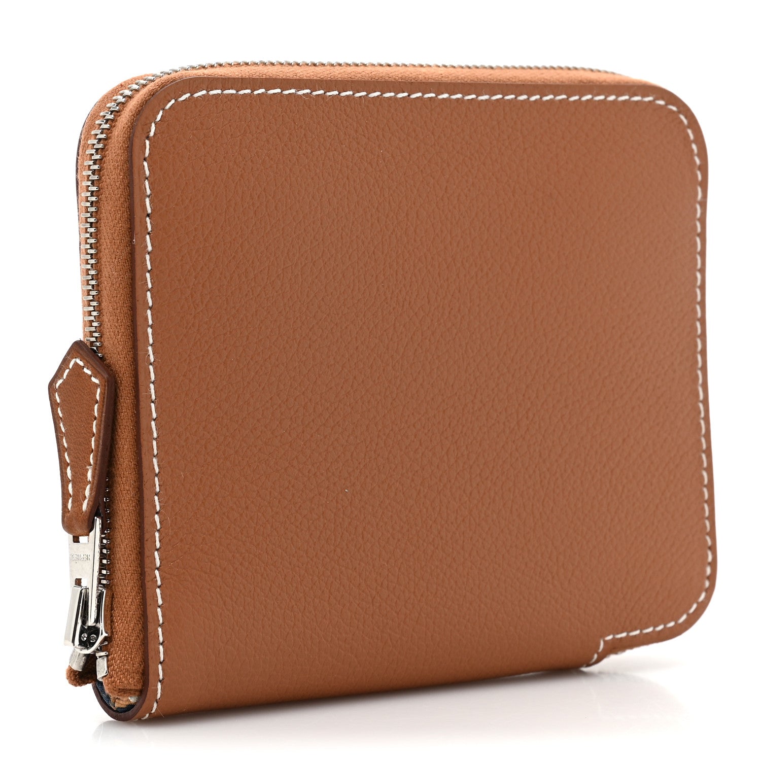 Hermes Evercolor Barenia Silk'In Compact Wallet Gold Bleu Navy Vert Fizz 3 of 12