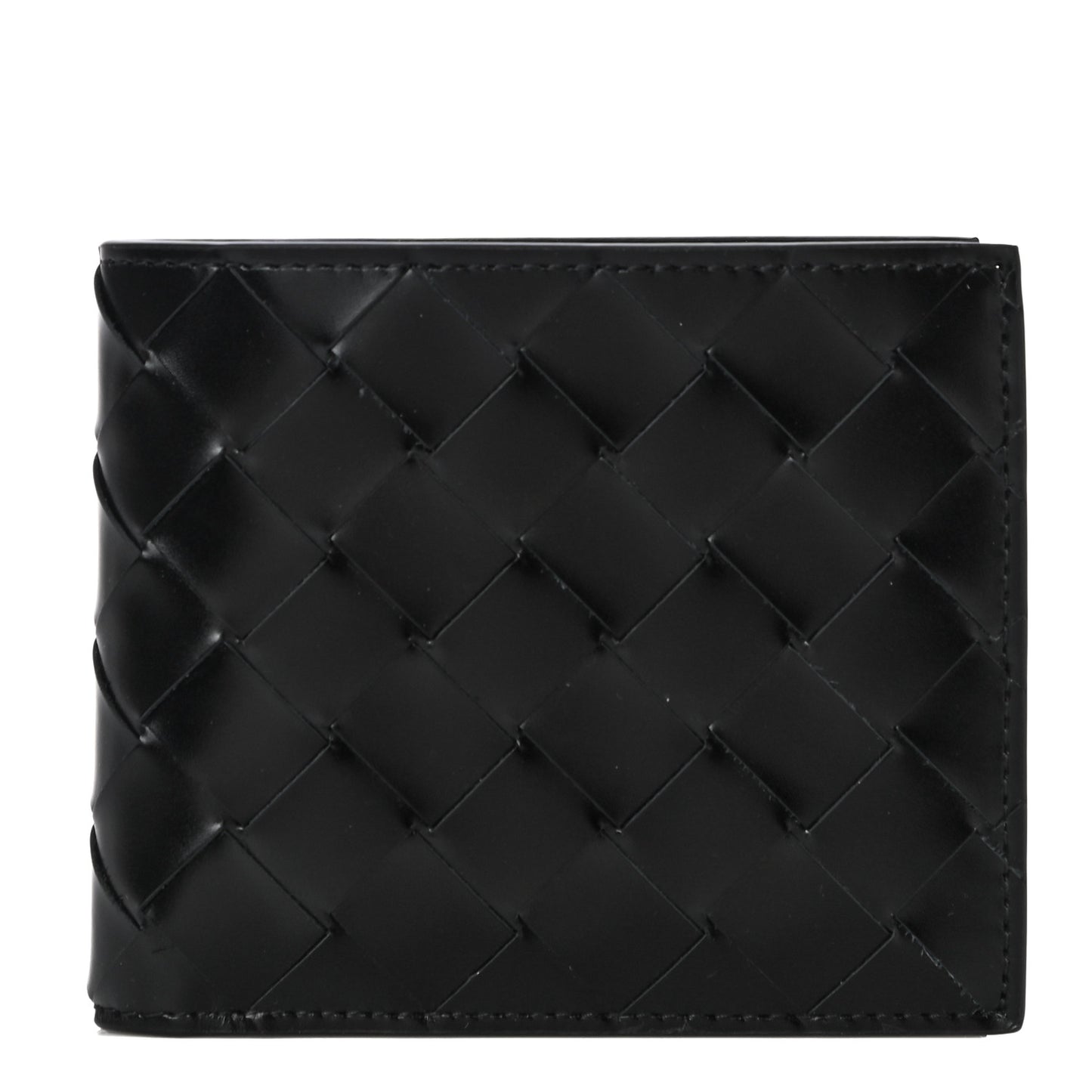 Nappa Maxi Intrecciato Bi-Fold Wallet Black