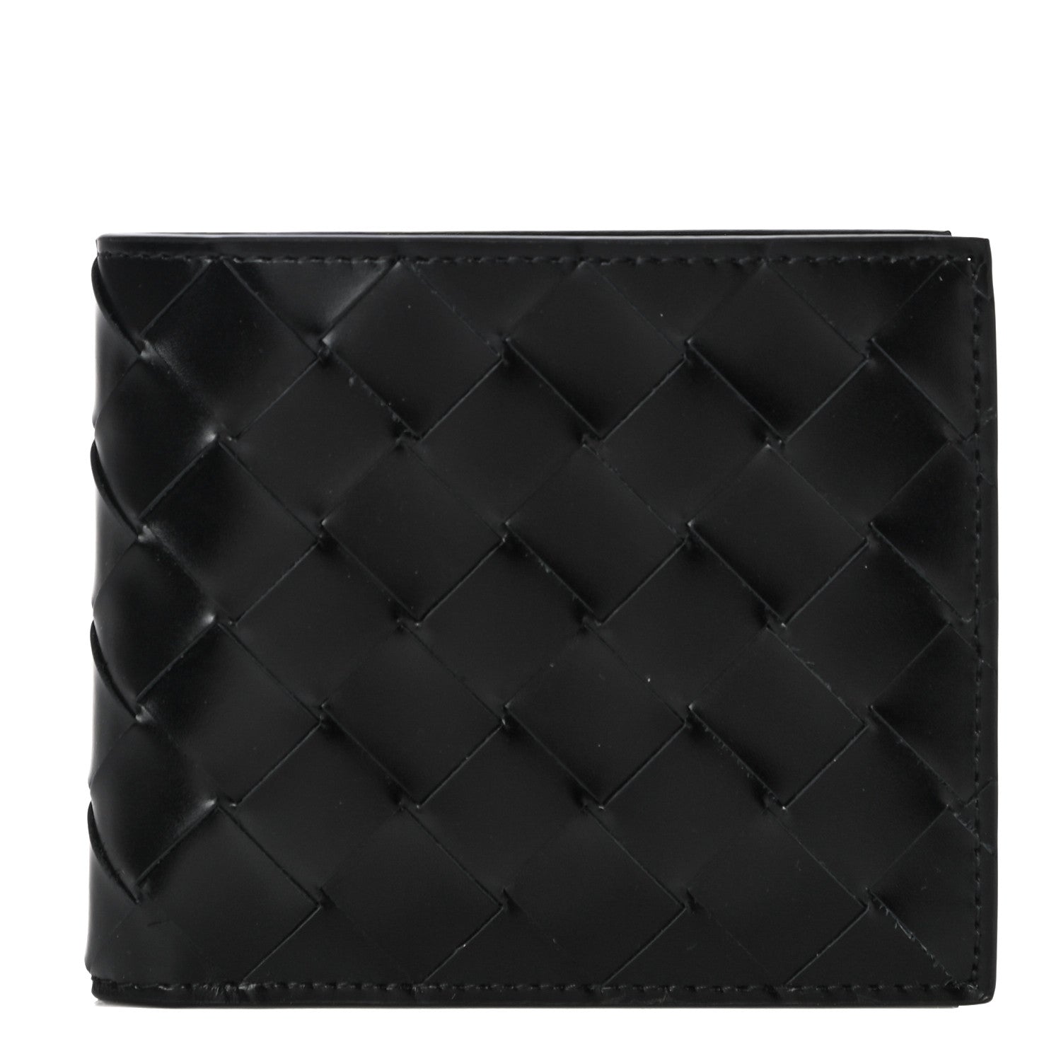 Bottega Veneta Nappa Maxi Intrecciato Bi-Fold Wallet Black 1 of 10