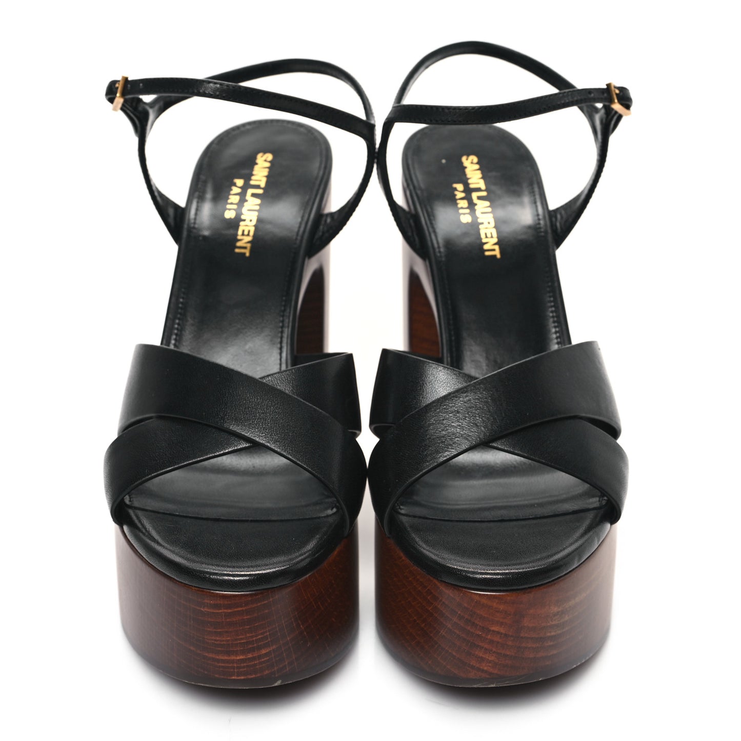 Calfskin Bianca Platform Sandals 38 Black