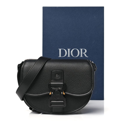 Christian Dior Grained Calfskin Mini Saddle Messenger Bag With Strap Black 11 of 11