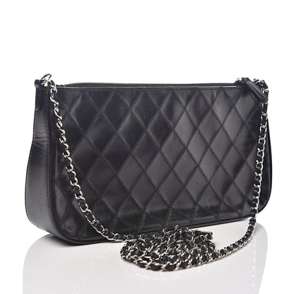 Chanel Lambskin Diamond Stitched Shoulder Bag Black 2 of 10