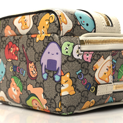 Gucci X PIKARAR GG Supreme Monogram Textured Dollar Calfskin Animal Print Retro Interlocking G Multi-Function Bag Beige Ebony Multicolor Mystic White 11 of 12