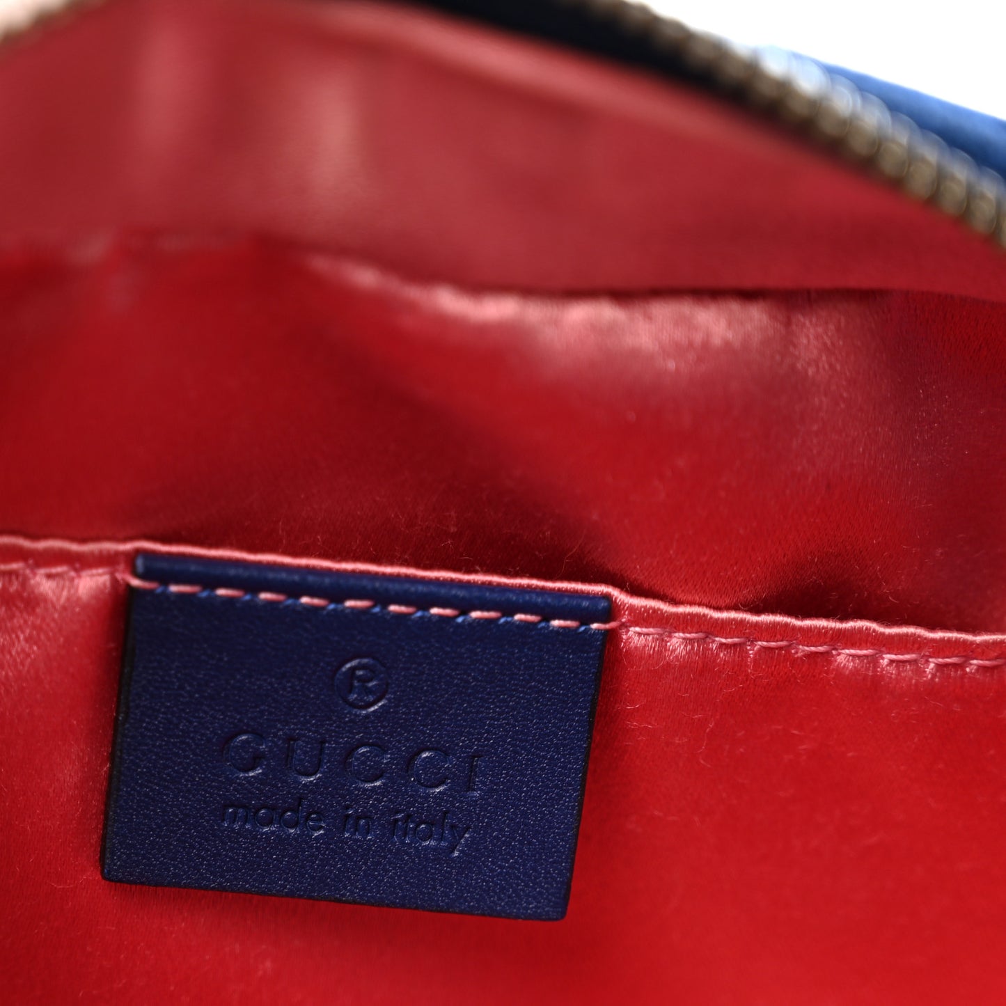 Velvet Matelasse Small GG Marmont Chain Shoulder Bag Cobalt