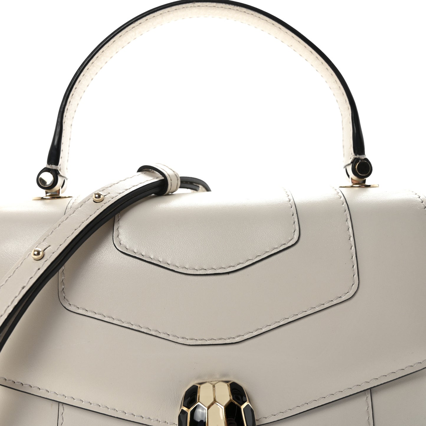 Calfskin Serpenti Forever Top Handle White