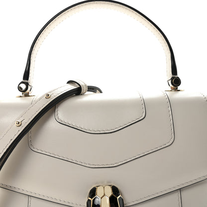 Bulgari Calfskin Serpenti Forever Top Handle White 7 of 9