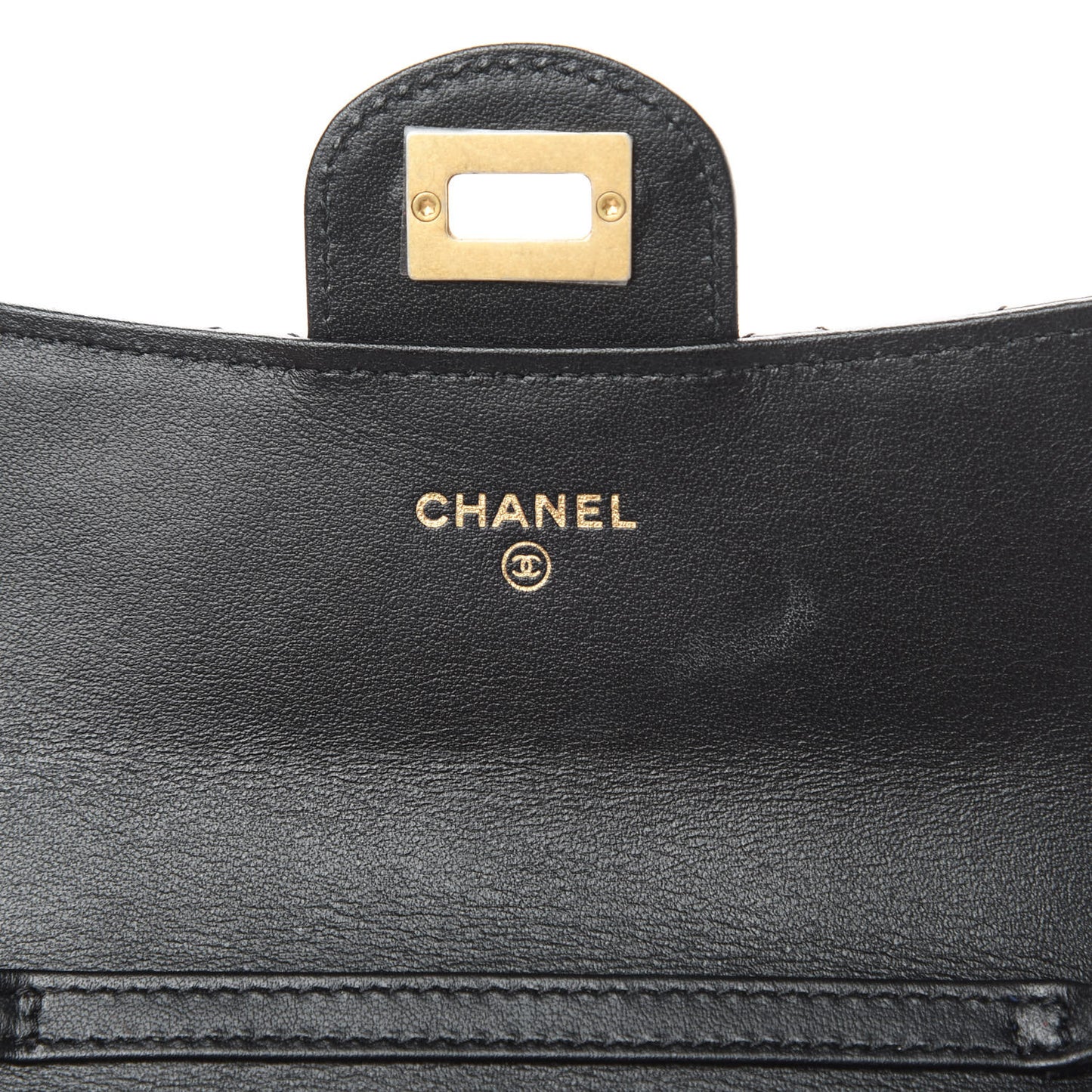 Aged Calfskin Quilted 2.55 Reissue Clutch With Chain Black