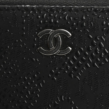 Chanel Calfskin Floral Embossed Zipped Coin Purse Black 9 of 13