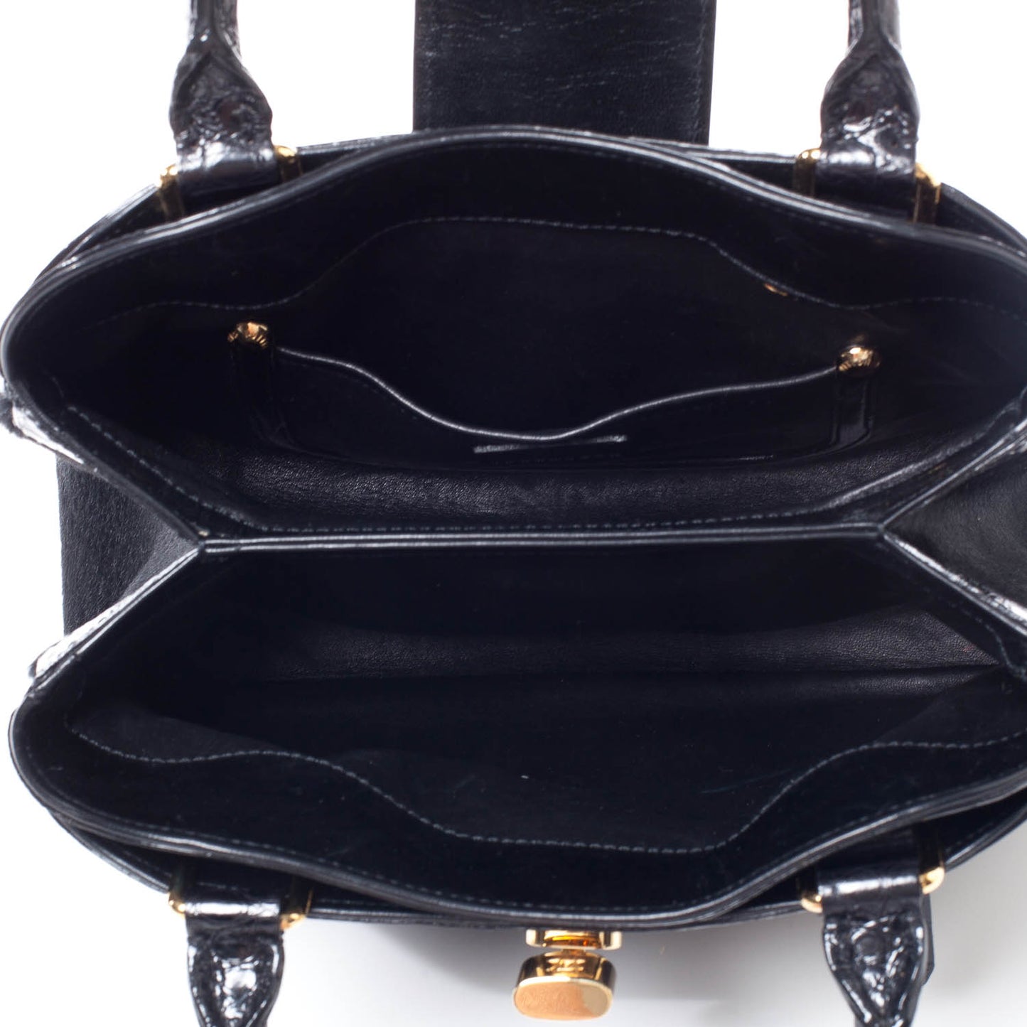 Monogram Silk Pony Hair Alligator Trim Linda Black