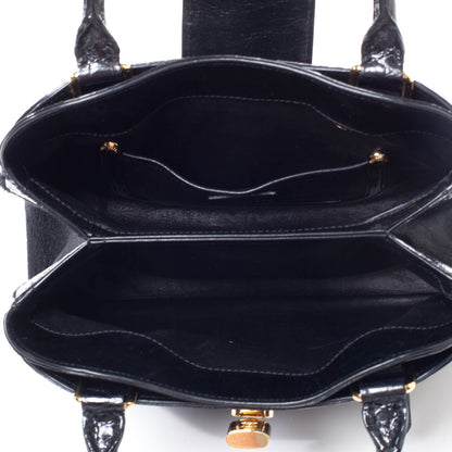 Louis Vuitton Monogram Silk Pony Hair Alligator Trim Linda Black 10 of 11