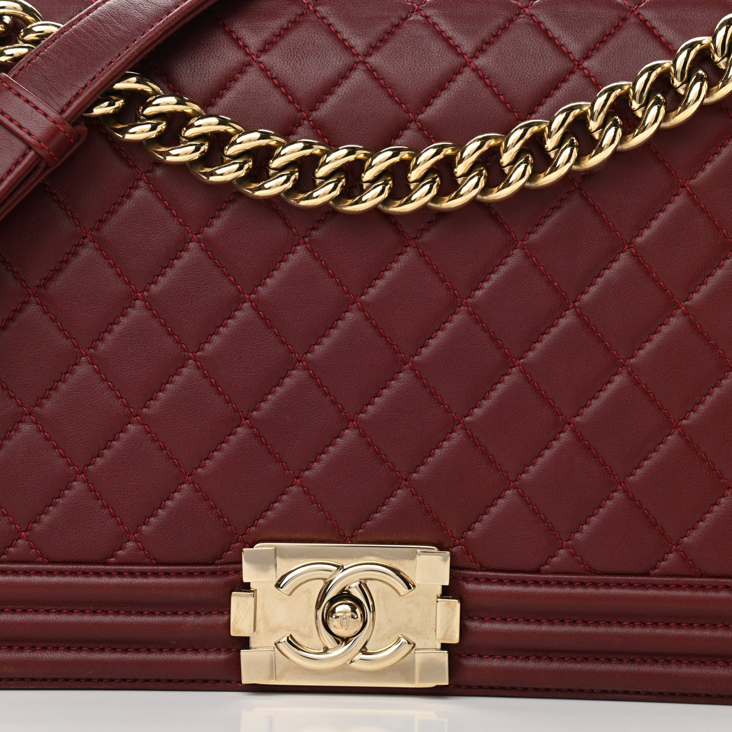 Chanel Lambskin Quilted New Medium Boy Flap Dark Red 8 of 16