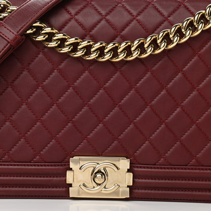 Chanel Lambskin Quilted New Medium Boy Flap Dark Red 8 of 16