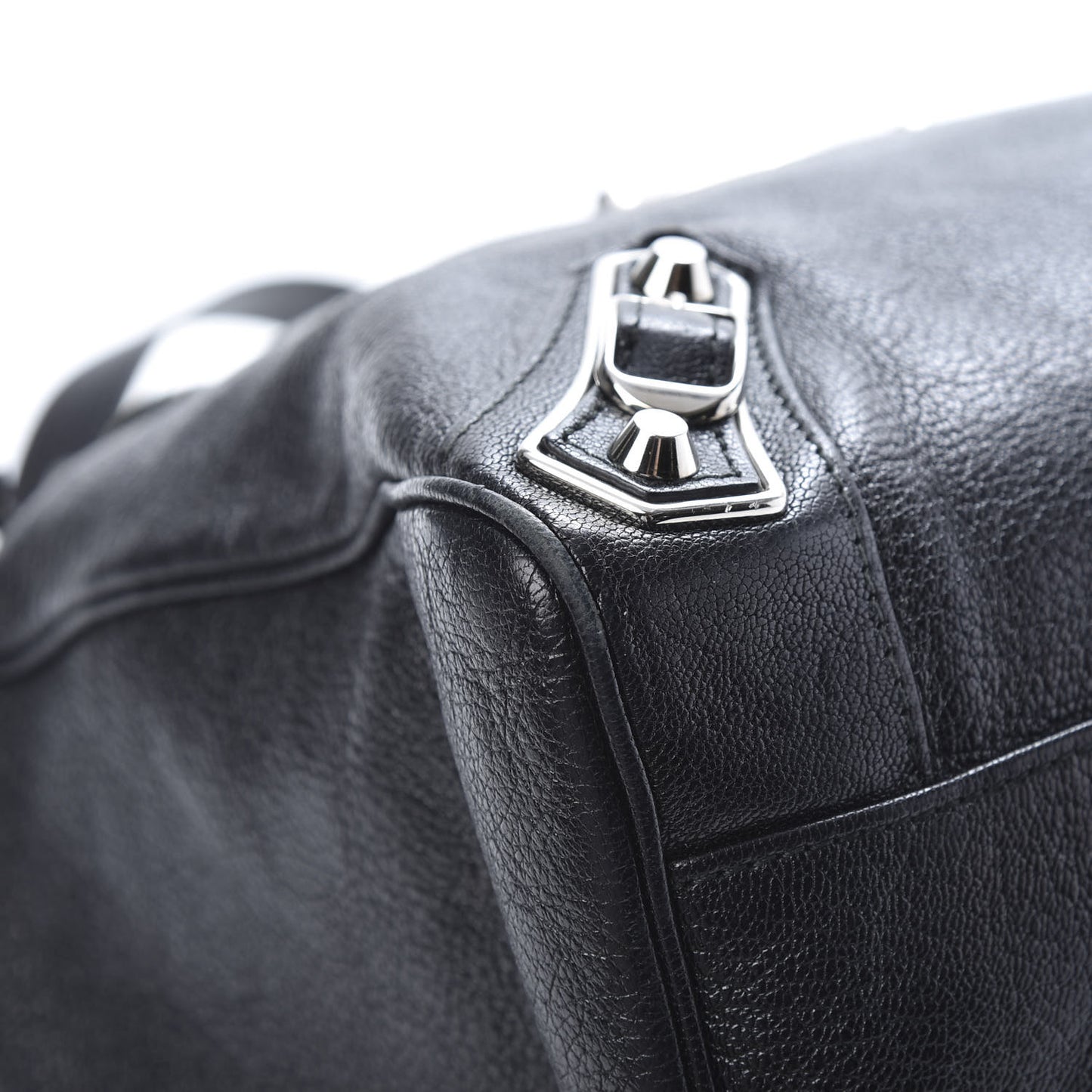 Chevre Silver Metallic Edge Hardware Velo Black