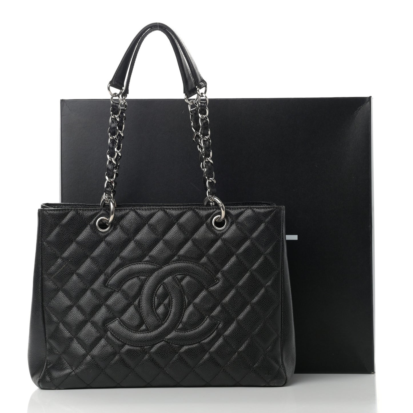 Caviar Quilted Grand Shopping Tote GST Black