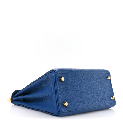 Hermes Togo Kelly Retourne 25 Bleu France 4 of 11