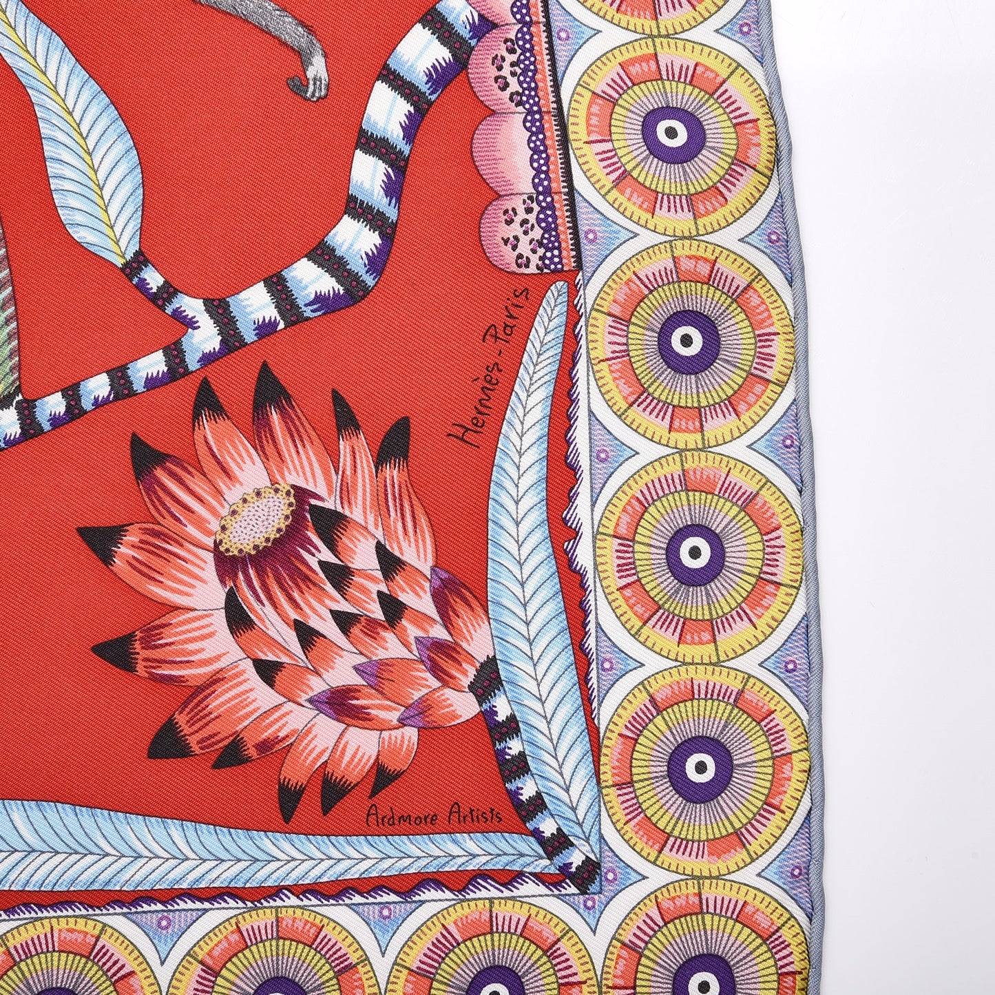 Silk The Savana Dance Pocket Square Scarf Rouge Gris Violine