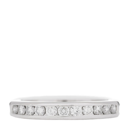 Tiffany Platinum Diamond 3mm Half Circle Wedding Band Ring 53 6.5 1 of 5