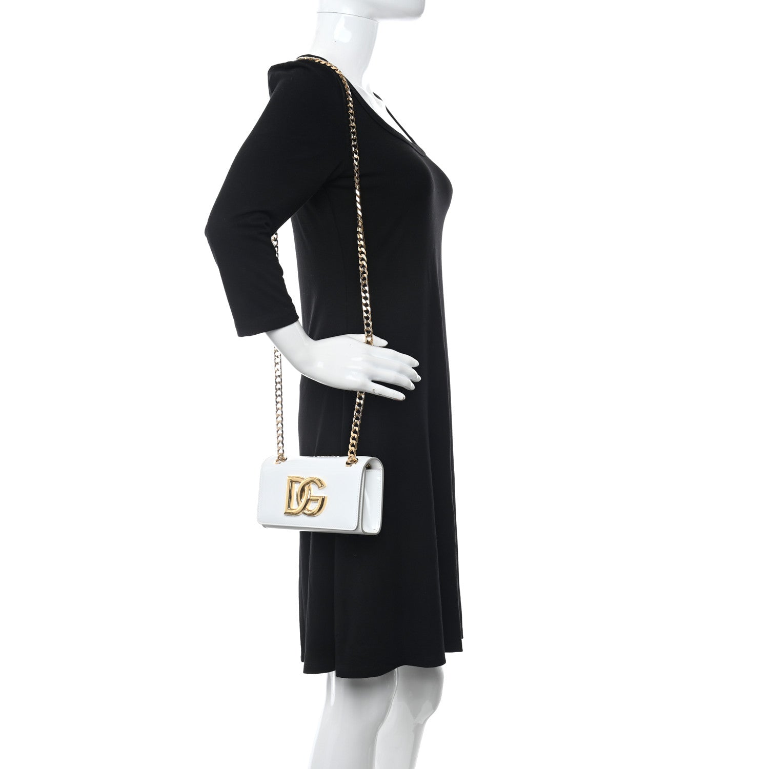 Dolce & Gabbana Patent DG Girls Phone Shoulder Bag Blanco 3 of 10