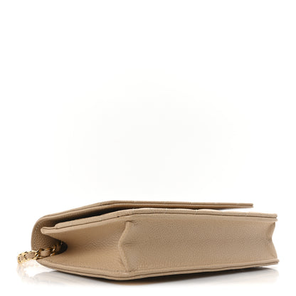 Chanel Caviar Quilted Wallet on Chain WOC Beige 4 of 12